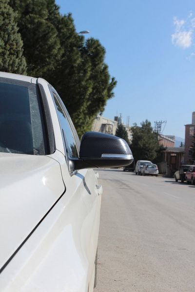 Накладки на дзеркала (2 шт, натуральний карбон) для BMW 3 серія F-30/31/34 2012-2019рр 19089 фото