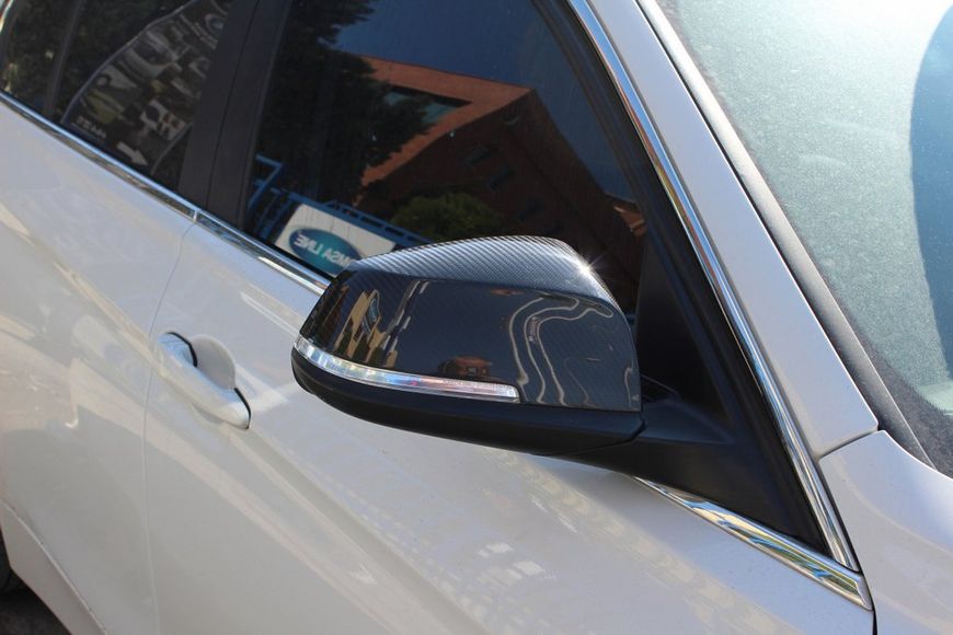 Накладки на дзеркала (2 шт, натуральний карбон) для BMW 4 серія F-32 2012-2023 рр 19090 фото