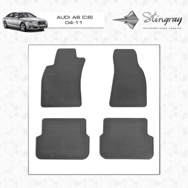 Гумові килимки (4 шт, Stingray Premium) для Ауди A6 C6 2004-2011 рр 20821 фото
