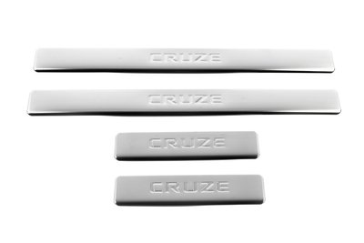 Накладки на пороги (4 шт, OmsaLine) для Chevrolet Cruze 2009-2015 рр 635 фото
