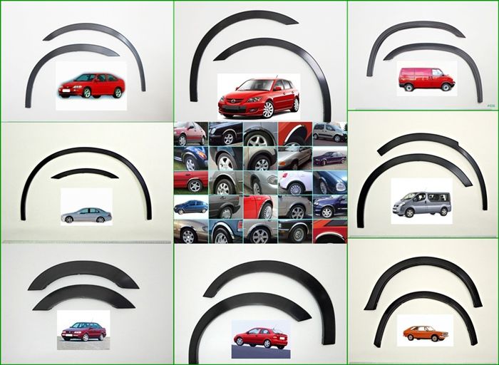 Накладки на арки (4 шт, чорні) для Fiat Doblo I 2001-2005 рр 37120 фото