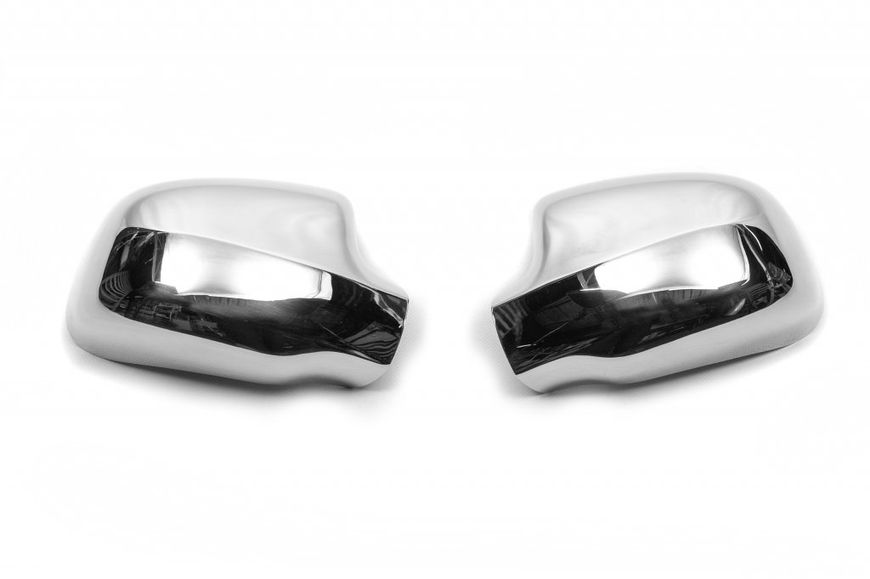Накладки на дзеркала (2 шт) Полірована нержавіюча сталь для Dacia Logan II 2008-2013 рр 652 фото