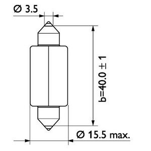 Вказівна лампа Osram 6480 C18W 41mm 24V SV8.5-8 для Універсальні товари 85892 фото