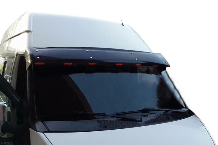 Козирьок на лобове скло (чорний глянець, 5мм) для Ford Transit 2000-2014 рр 14513 фото