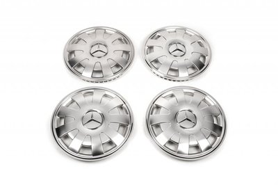 Ковпаки з нержавійки Пелюстки (1-катковий, 4 шт) для Mercedes Sprinter 2006-2018 рр 14673 фото