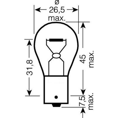 Вказівна лампа Osram 7506 P21W 12V 21W BA15s для Універсальні товари 85907 фото
