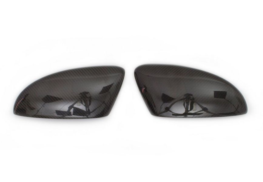 Накладки на дзеркала (2 шт, натуральний карбон) для Volkswagen EOS 2011-2023 рр 18937 фото