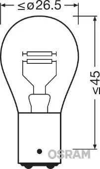 Вказівна лампа Osram 7537 P21/5W 24V 21W BA15d для Універсальні товари 85910 фото