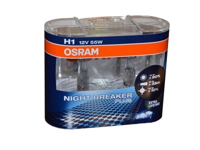 Лампа головного света Osram H1 55W 64150NBP Night Breaker Plus 85864 фото