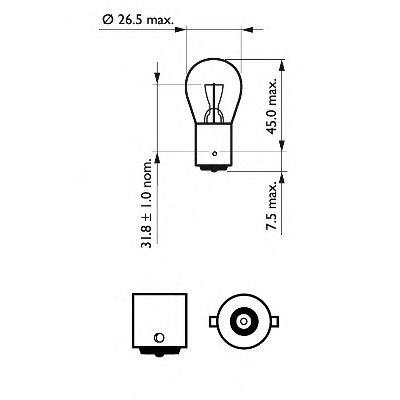 Вказівна лампа Philips 12498 P21W 12V BA15S для Універсальні товари 85918 фото