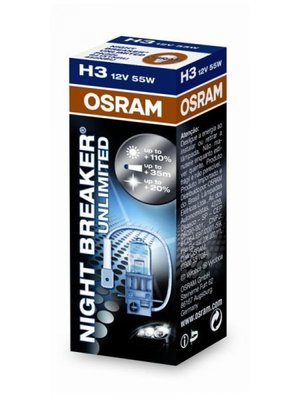 Лампа головного світла Osram H3 55W 64151nbu Night Breaker Unlimited -2023100% для Універсальні товари 85866 фото