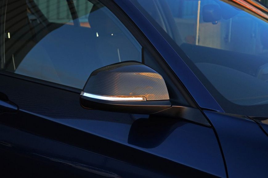 Накладки на дзеркала (2 шт, натуральний карбон) для BMW 1 серія F20/21 2011-2019 рр 18948 фото